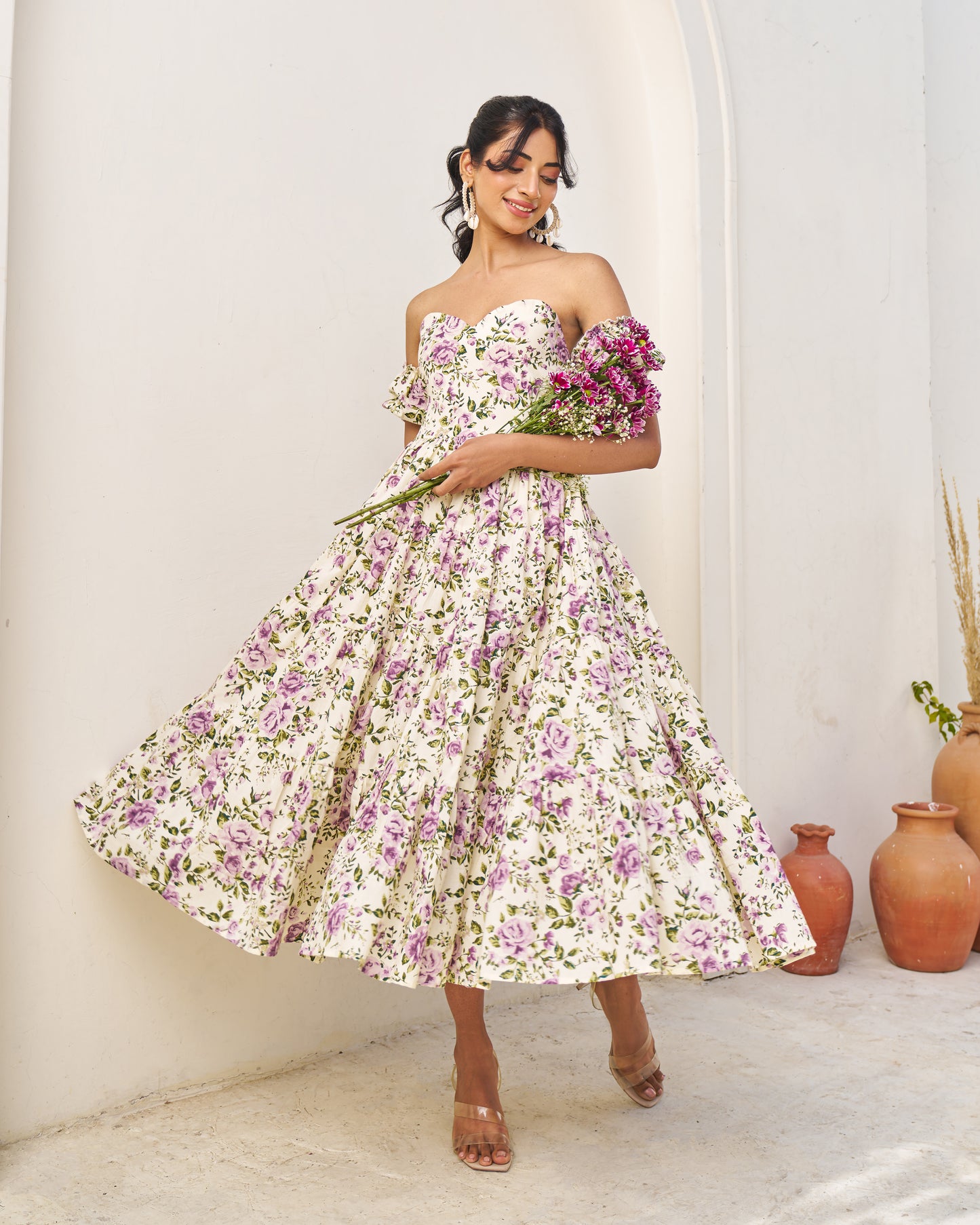 Charming Handblock Tiered Dress