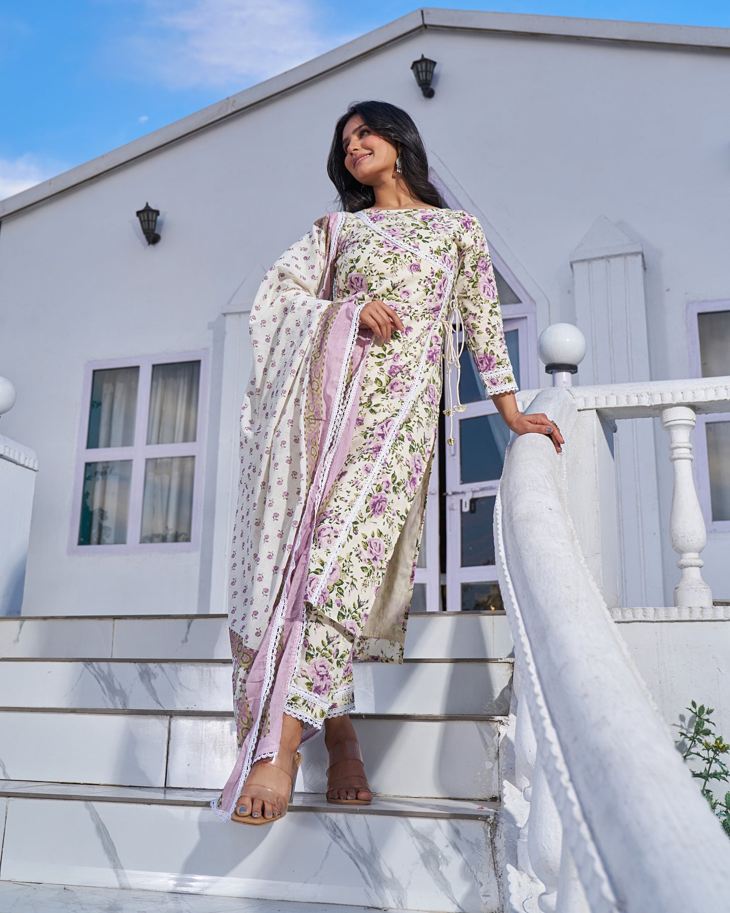 Serene Hues Handblock Suit Set