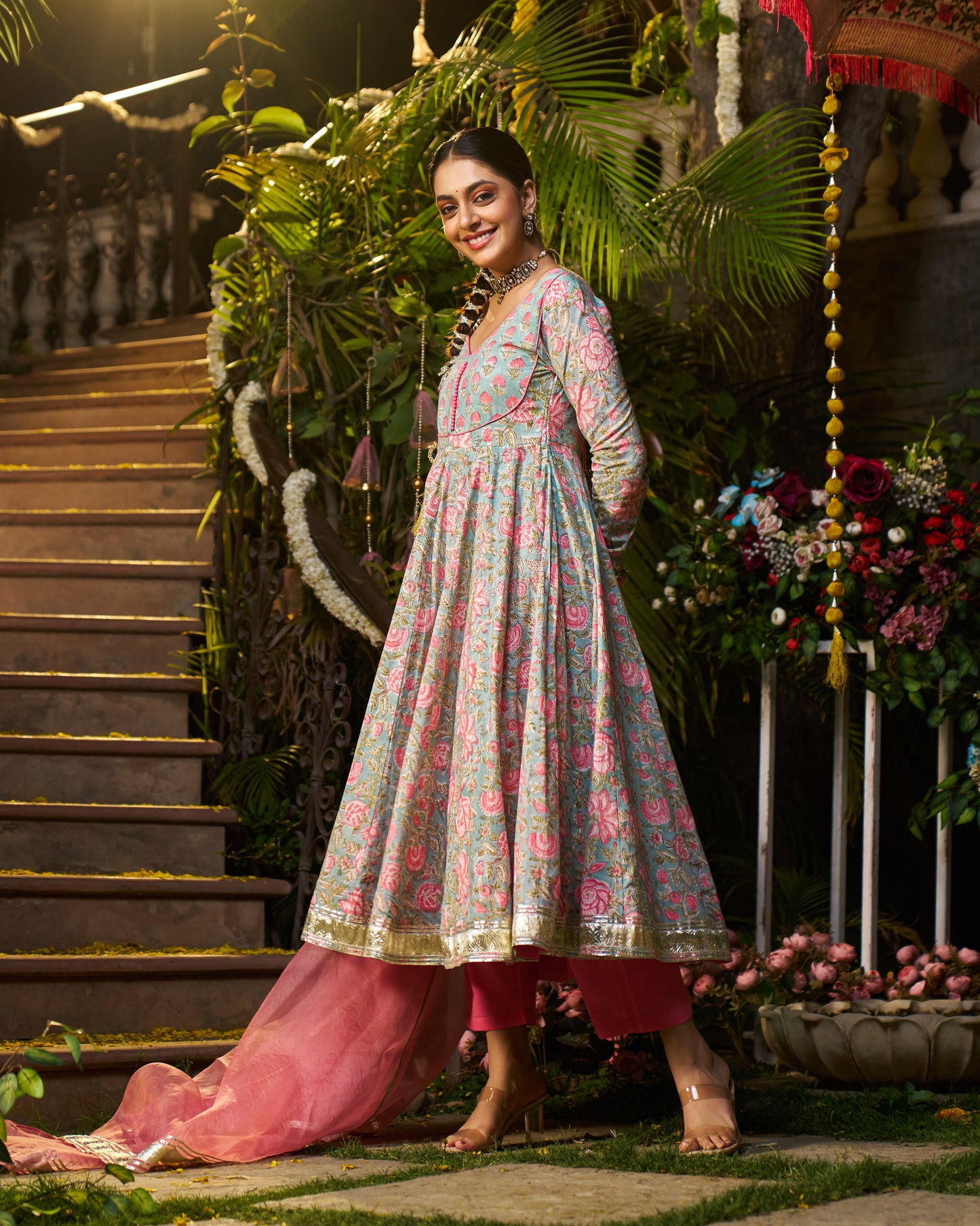 Sahil Handblock Cotton Gotapatti Suit Set