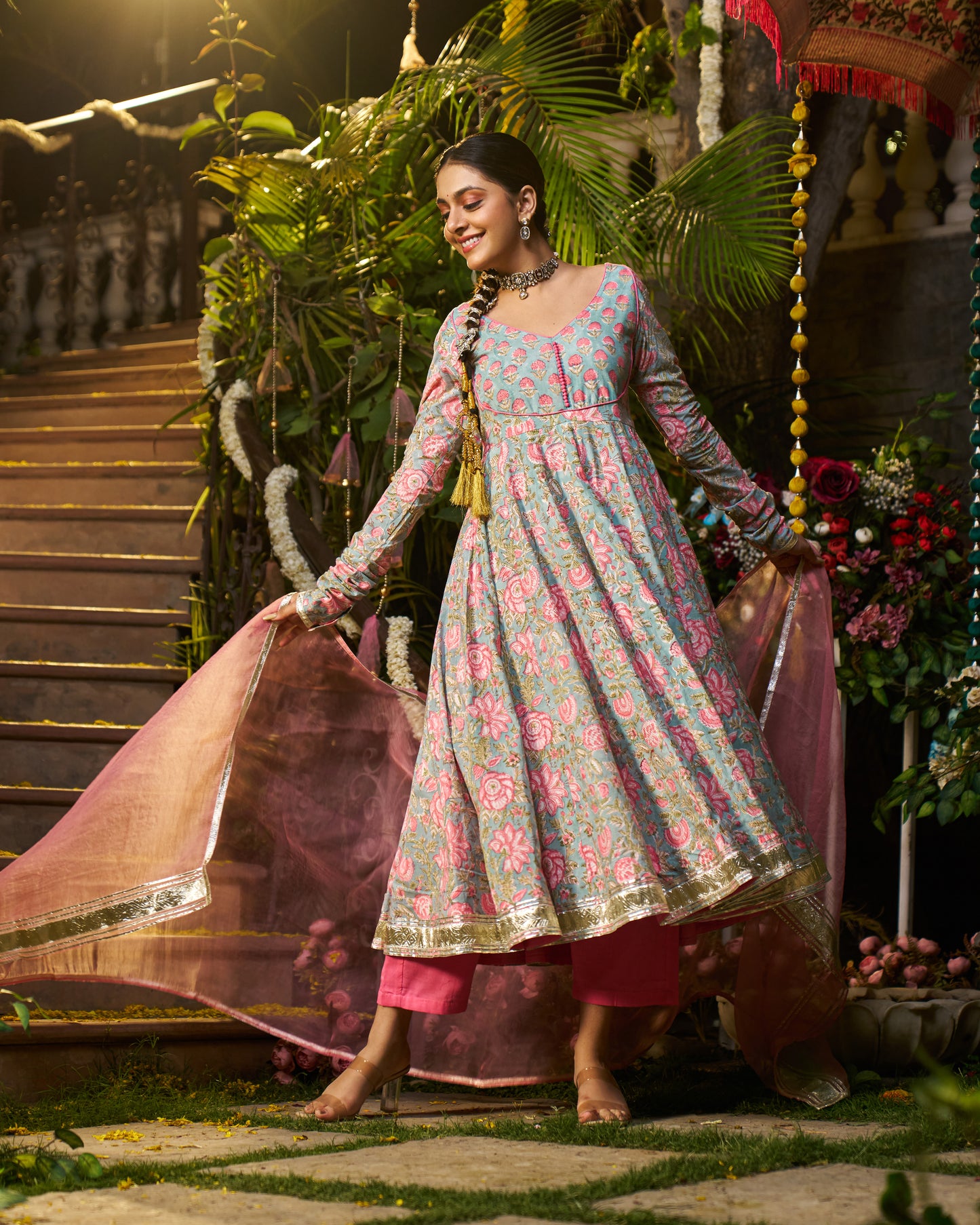 Sahil Handblock Cotton Gotapatti Suit Set