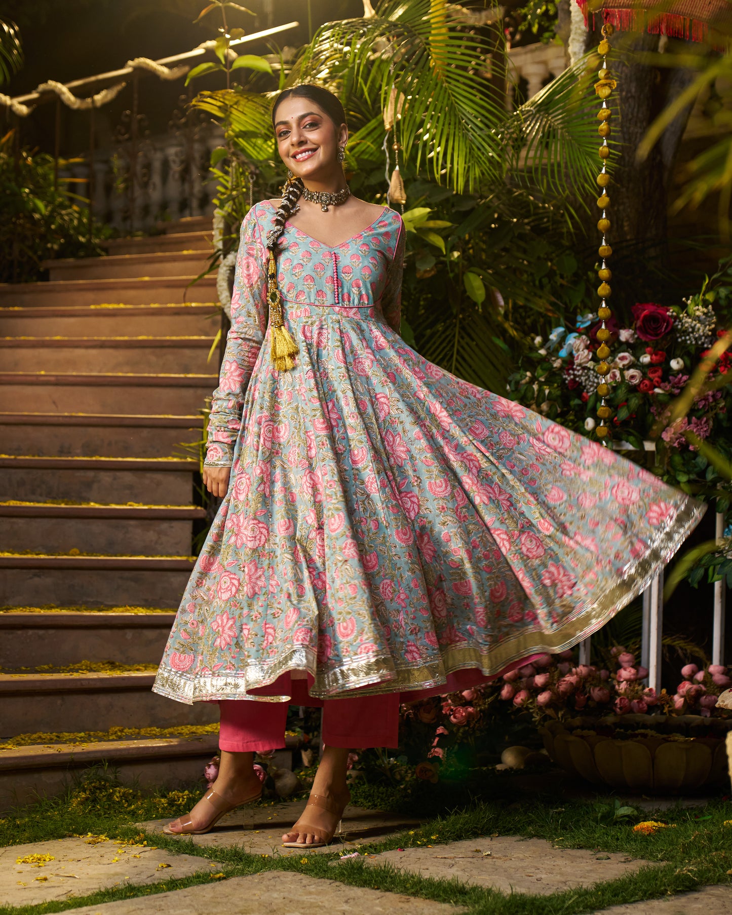 Sahil Handblock Cotton Gotapatti Suit Set