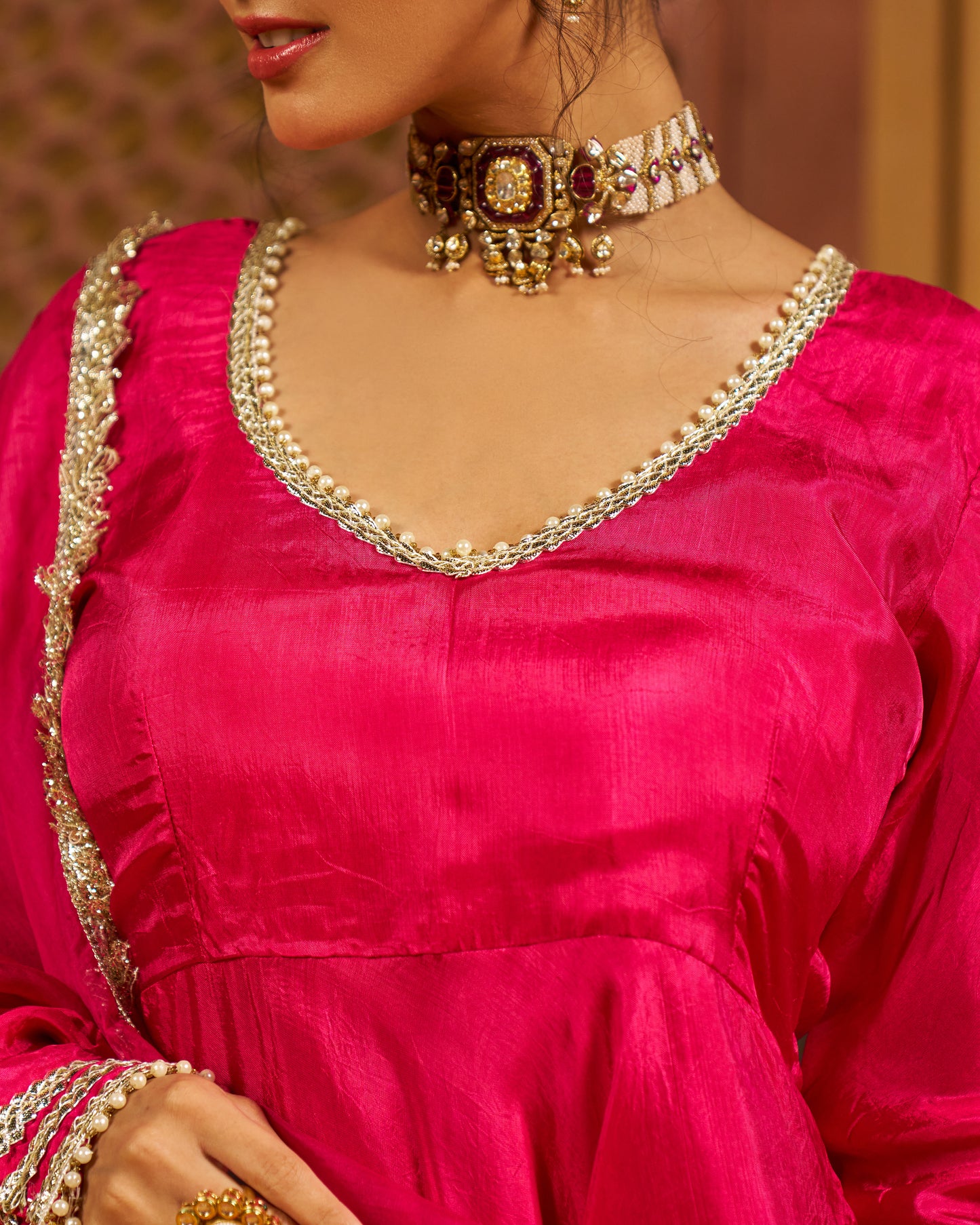 Raahein Silk Gotapatti Sharara Set