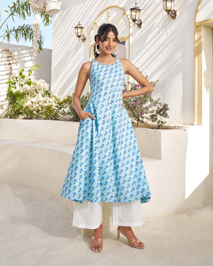 Laidback Charm Handblock Kurta Set