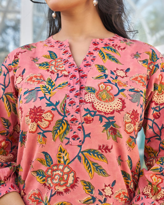 Subtle Elegance Handblock Kurta Set
