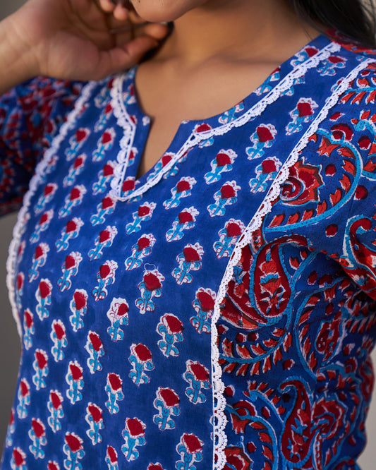 Effortless Chic Handblock Kurta Set