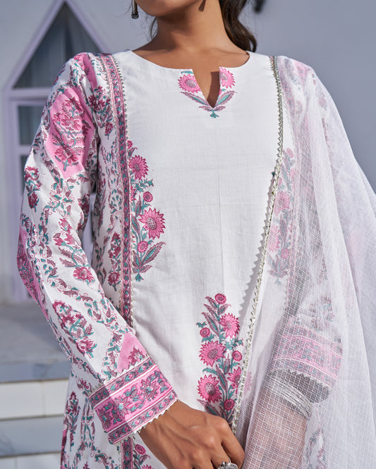 Rustic Charm Handblock Suit Set
