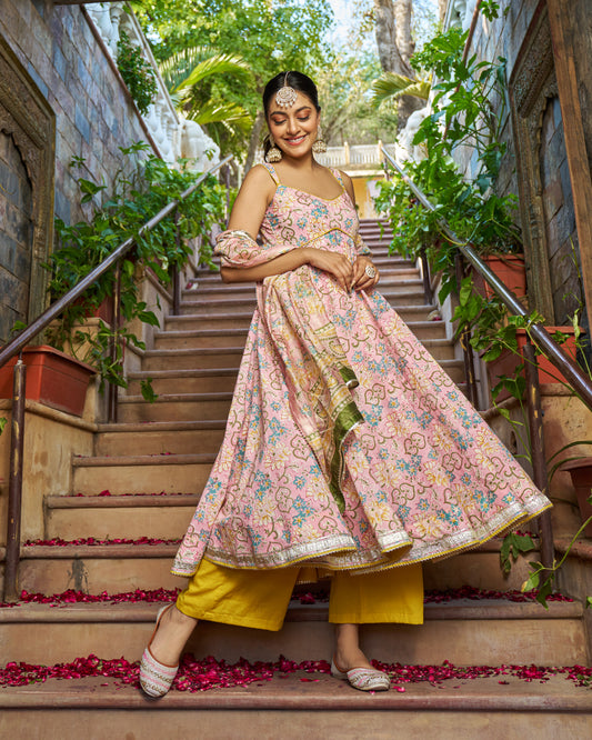 Saaz Handblock Cotton Gotapatti Suit Set