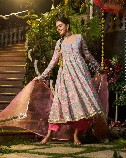 Sahil Handblock Cotton Gotapatti Suit Set