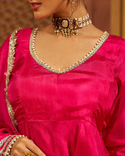 Raahein Silk Gotapatti Sharara Set